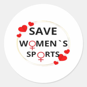 Save Womens Sports Classic Round Sticker