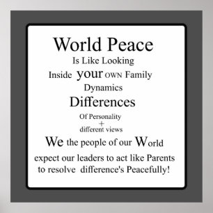 Save World Peace by Looking at Family Dynamics Poster
