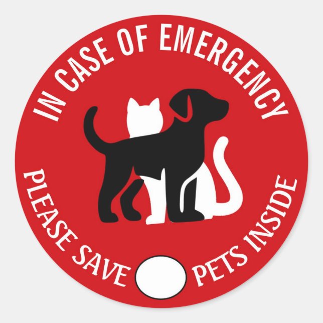 SAVE YOUR PET IN CASE OF EMERGENCY!   Sticker (Front)