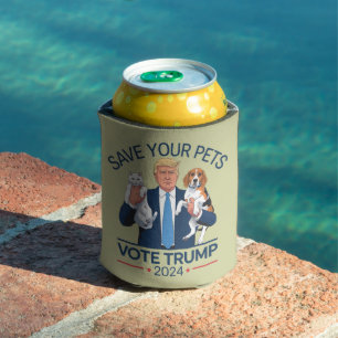 Save Your Pets Vote for Trump US Election Quote Can Cooler