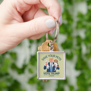Save Your Pets Vote for Trump US Election Quote Keychain