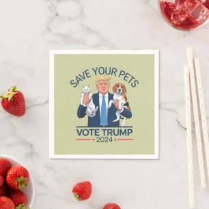 Save Your Pets Vote for Trump US Election Quote Napkin