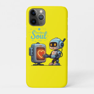 Save Your Soul Cute Robot Holding Heart – Futurist iPhone 11 Pro Case
