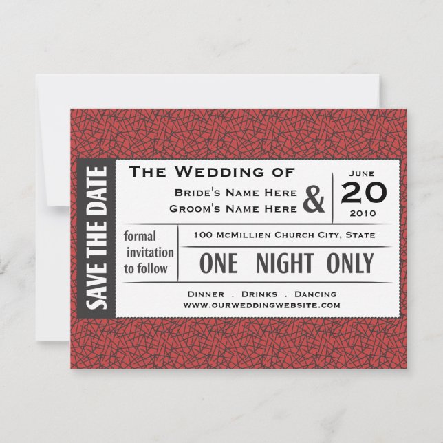 Save your Ticket! Invitation (Front)