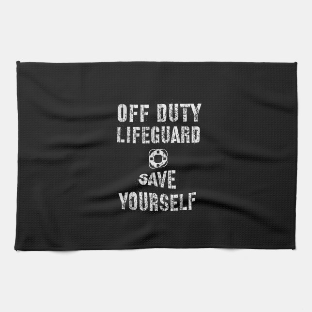 Save Yourself Lifeguard Swimming Pool Guard Off Kitchen Towel (Horizontal)