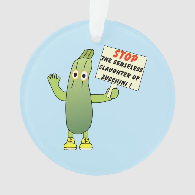 Save Zucchini  Ornament (Front)