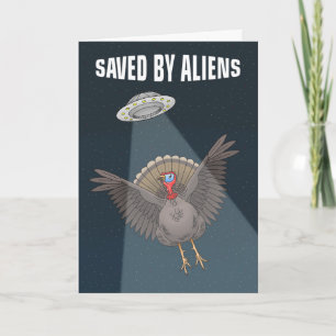 Saved by Aliens in a UFO Holiday Card