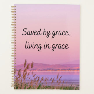 Saved by grace Bible verse christian typography Planner
