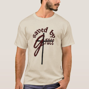 Saved by Grace Christian Cross Logo T-Shirt