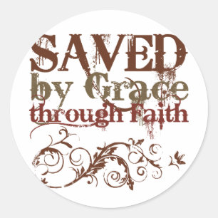 Saved by Grace Classic Round Sticker