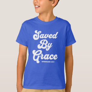 Saved By Grace Ephesians 2:8-9 Basic Dark  T-Shirt