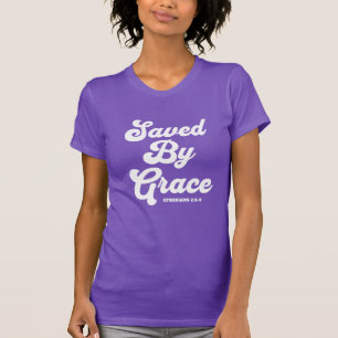 Saved By Grace Ephesians 2:8-9 Basic Dark T-Shirt