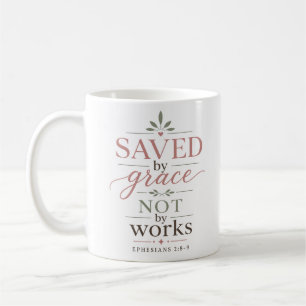 Saved By Grace Not By Works Minimalist Christian Coffee Mug