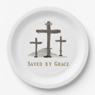 Saved by Grace Paper Plate