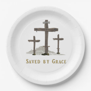 Saved by Grace Paper Plate