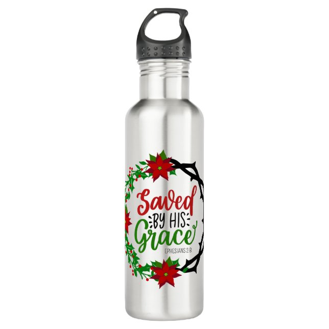 Saved by His Grace 710 Ml Water Bottle (Front)