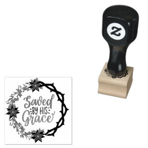 Saved by His Grace Rubber Stamp