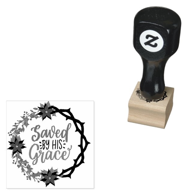 Saved by His Grace Rubber Stamp (Stamped)