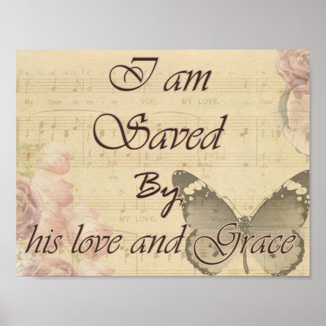 Saved by his love and grace poster (Front)