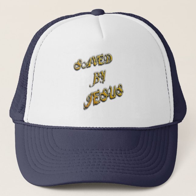 Saved By Jesus 5 Trucker Hat (Front)