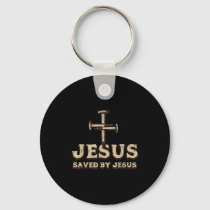 Saved By Jesus Cross Christian Religious God Jesus Keychain