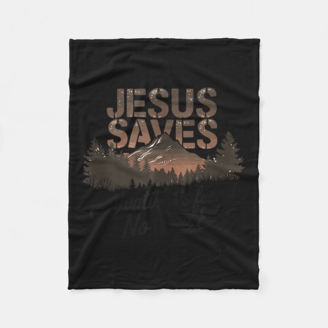 Saved By Jesus  Fleece Blanket (Front)