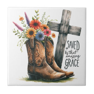 Saved By That Amazing Grace Tile