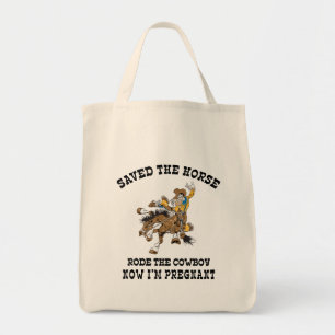 Saved The Horse Rode The Cowboy Pregnant Tote Bag