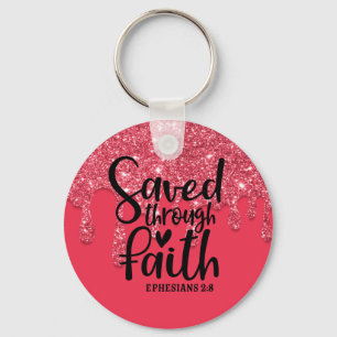 Saved Through Faith Keychain