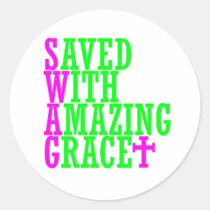 Saved With Amazing Grace SWAG Christian Stickers