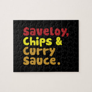 Saveloy, Chips & Curry Sauce. Jigsaw Puzzle