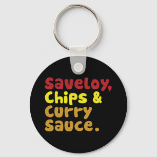 Saveloy, Chips & Curry Sauce. Keychain