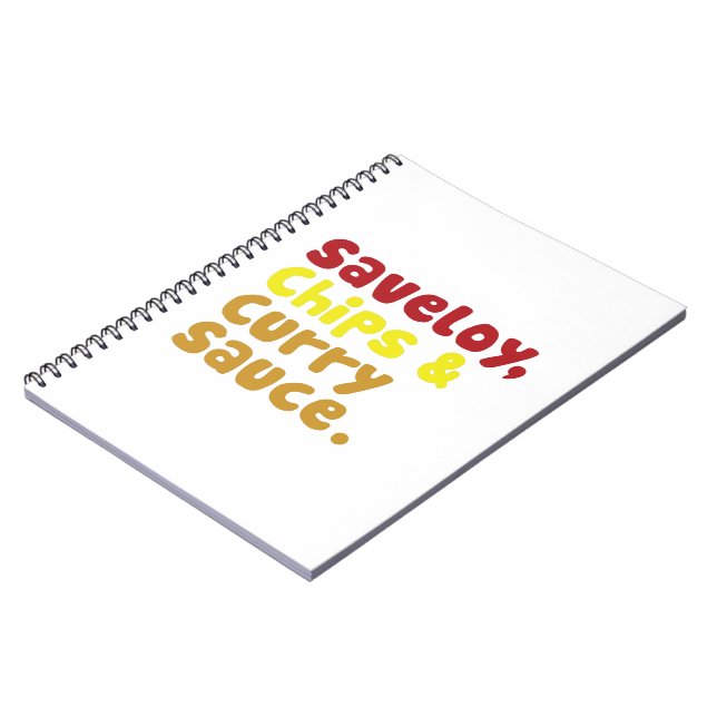 Saveloy, Chips & Curry Sauce. Notebook (Left Side)