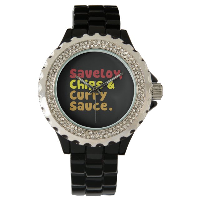 Saveloy, Chips & Curry Sauce. Watch (Front)