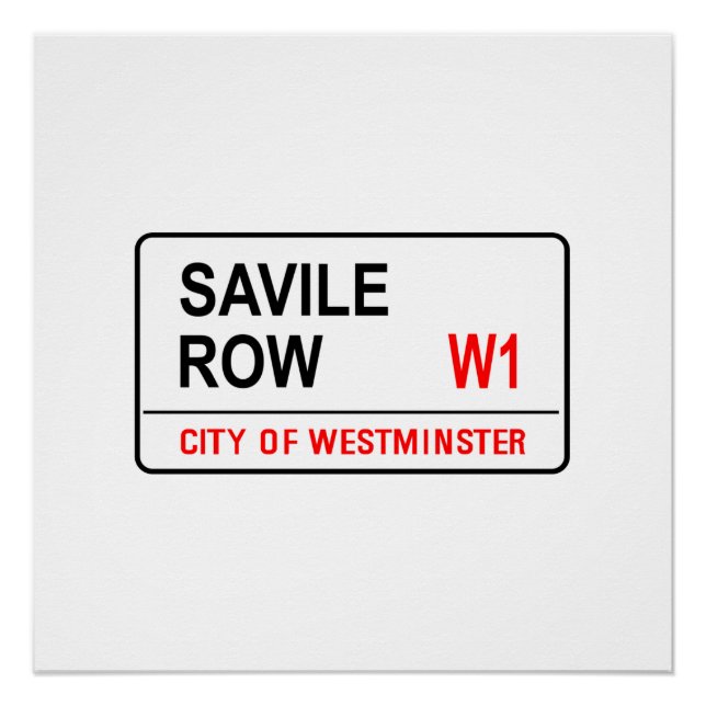 Savile Row Road Sign (Front)