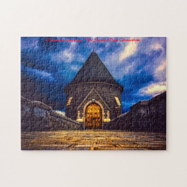Saville Dam Connecticut.Christmas Greetings Jigsaw Puzzle (Horizontal)