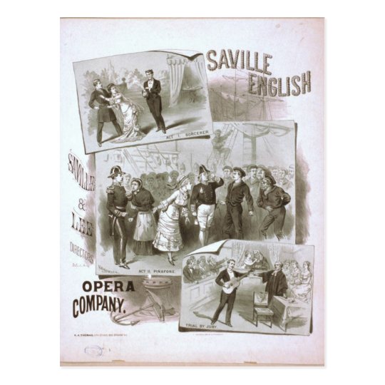 Saville English, 'Opera Company' Retro Theatre Postcard