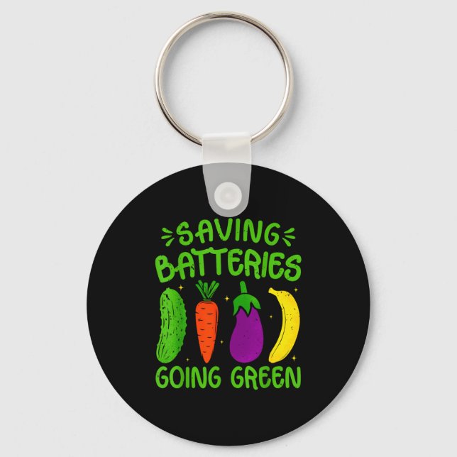 Saving Batteries Going Green Funny Inappropriate H Keychain (Front)