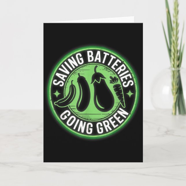 Saving Batteries Going Green Inappropriate Embarri Card (Front)