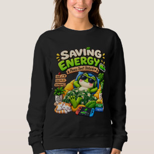 Saving Energy Frog – Funny Cozy Lazy Animal Sweatshirt