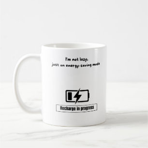 Saving Energy Mode Cat Design - Cozy & Relatable A Coffee Mug
