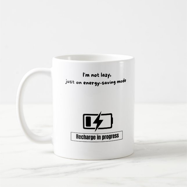 Saving Energy Mode Cat Design - Cozy & Relatable A Coffee Mug (Left)