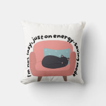 Saving Energy Mode Cat Design - Cozy & Relatable A