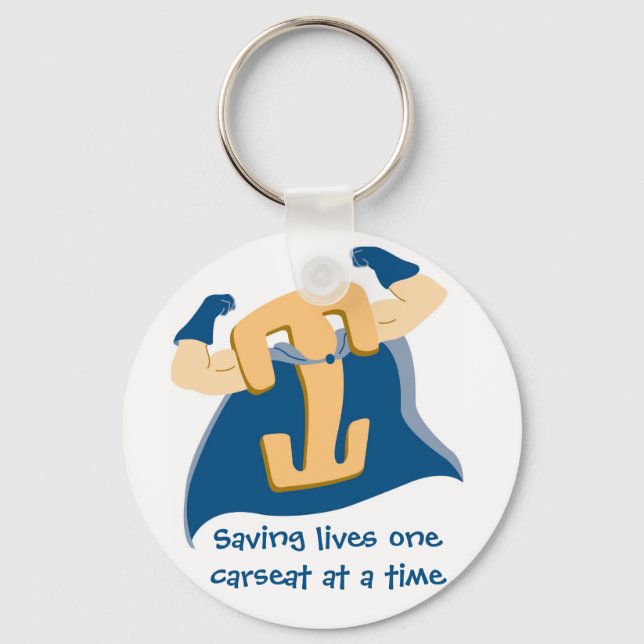 Saving lives one carseat at a time keychain (Front)