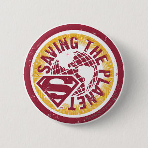 Saving the planet red circle 2 inch round button