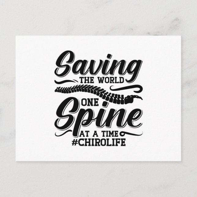 Saving The World Spine Chiropractic Chiropractor Postcard (Front)