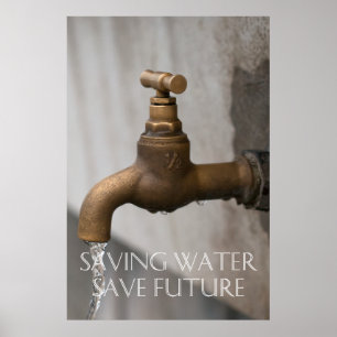 Saving water you save future poster