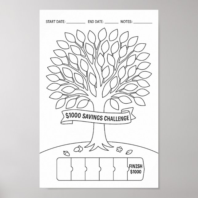 Savings Challenge Tracker  Poster (Front)