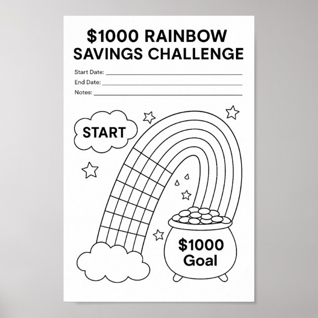 Savings Challenge Tracker Poster (Front)