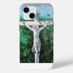 Savior Christian John 3:16 Original Art work iPhone 15 Case
